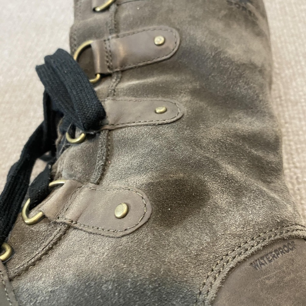 Sorel Snow Boots Womens Size 8 Gray Suede Waterproof Mid Calf Lace Up NL3308-245 - Picture 5 of 11